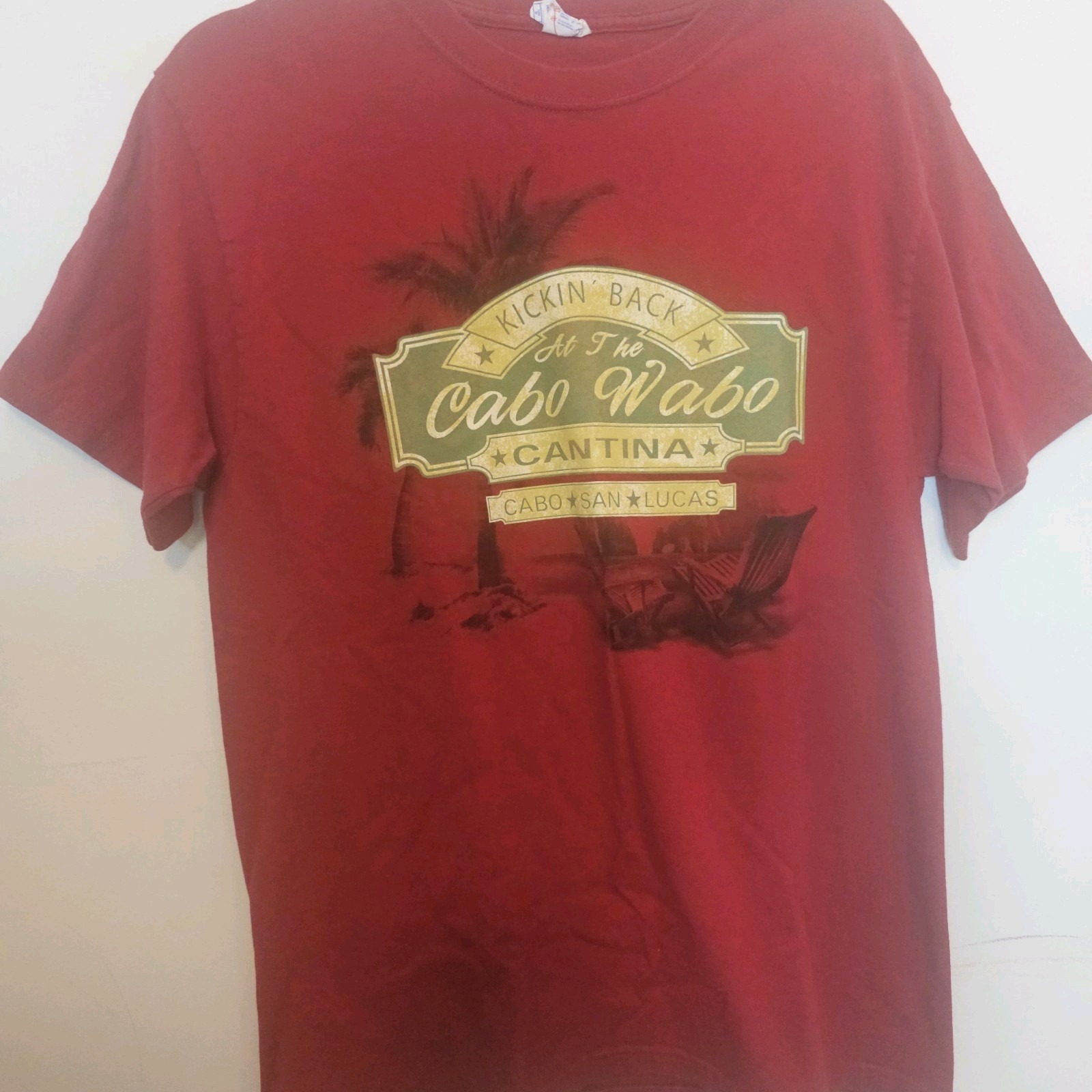 Cabo Wabo Cantina Tshirt Cabo San Lucas "Kickin' Back" Sammy Hagar Red Medium